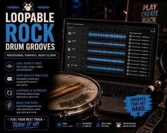 ロックドラムグルーヴパック｜ソングライター向けWAVファイル｜ロイヤリティフリードラム