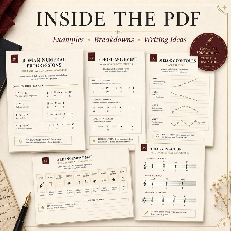Songwriting Theory Guide PDF | 32 Pages | Chord Progressions & Bass Motion for Indie Rock image 5
