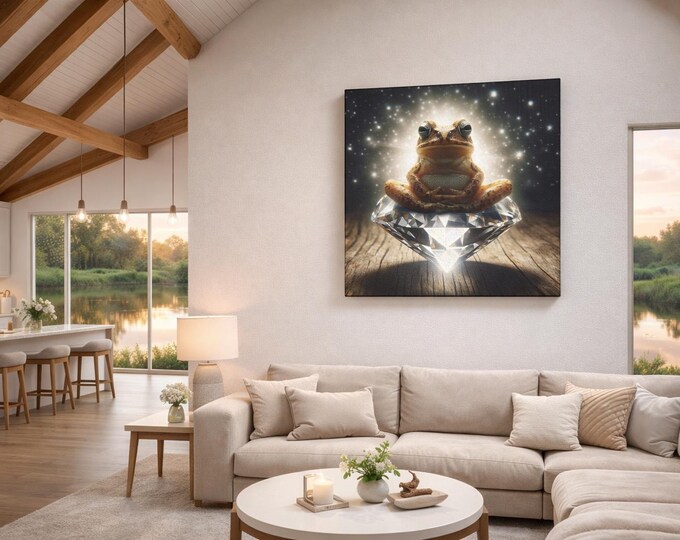 Spiritual Bufo Frog on Crystal Canvas Art - Symbol of Transformation and Enlightenment #PemaVajraDesigns