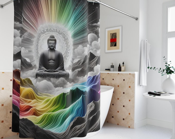 Buddha Shower Curtain | Spiritual Home Decor, Sacred Geometry