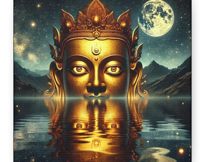 Golden Buddha Canvas Print: Sacred Enlightenment Wall Art