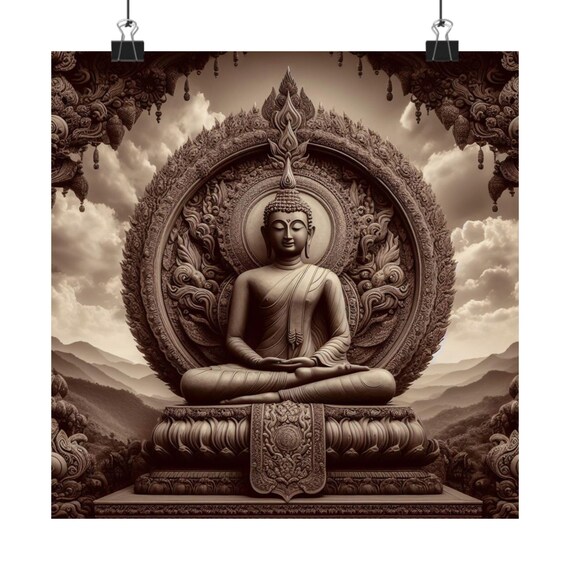 Matte Poster Heart Work:  Primordial Earth Buddha, Rooted Stillness of Being