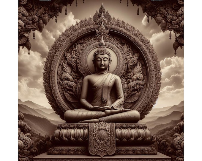Matte Poster Heart Work:  Primordial Earth Buddha, Rooted Stillness of Being