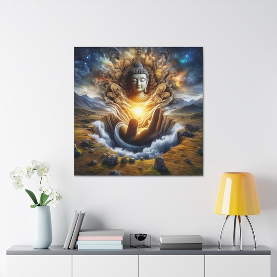 Buddha's Awakening: Canvas Art - Capturing Enlightenment's Radiance - Spiritual Decor for Home & Office - Transcendental Serenity