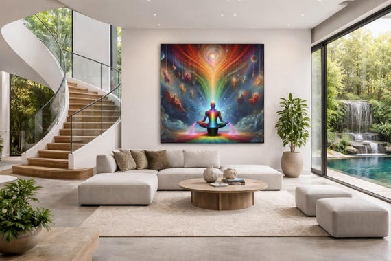 Rainbow Purge: Ayahuasca Illumination Canvas Gallery Wraps