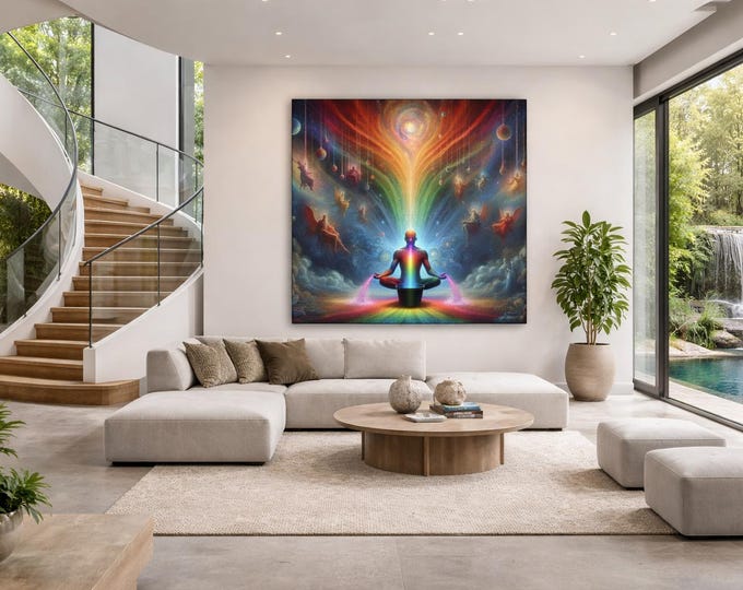 Rainbow Purge: Ayahuasca Illumination Canvas Gallery Wraps