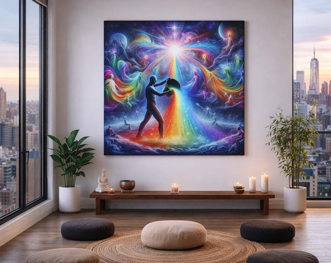 Rainbow Purge: Ayahuasca Illumination Canvas Gallery Wraps