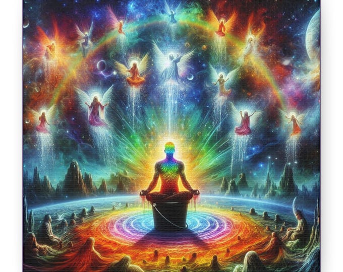 Rainbow Purge: Ayahuasca Illumination Canvas Gallery Wraps, Art Piece, Purification, Revelation