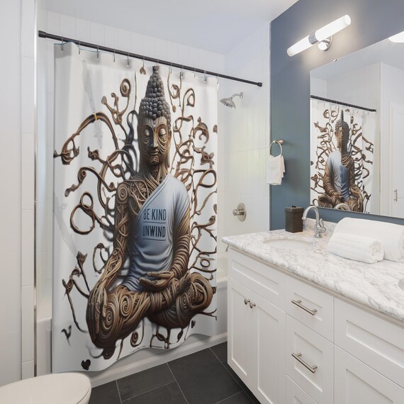 Zen Buddha Shower Curtain | Spiritual Bathroom Decor