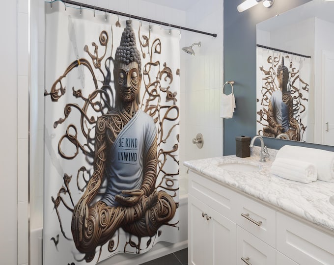 Zen Buddha Shower Curtain | Spiritual Bathroom Decor