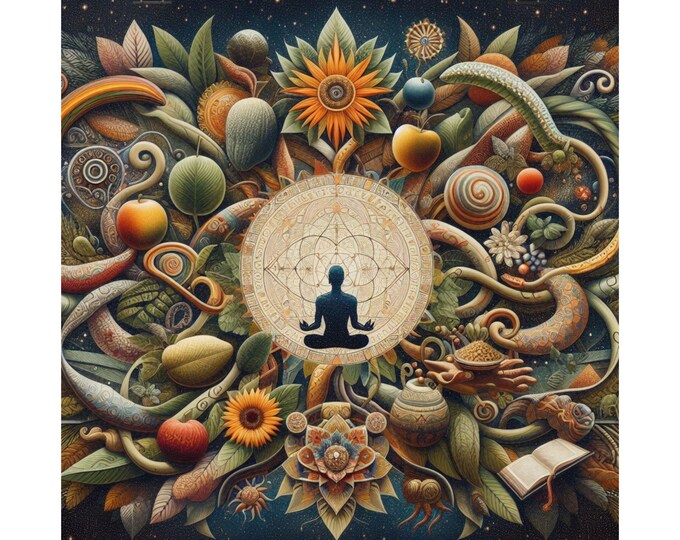 Ayahuasca Mind Poster: Dzogchen, Meditation Mandala Art