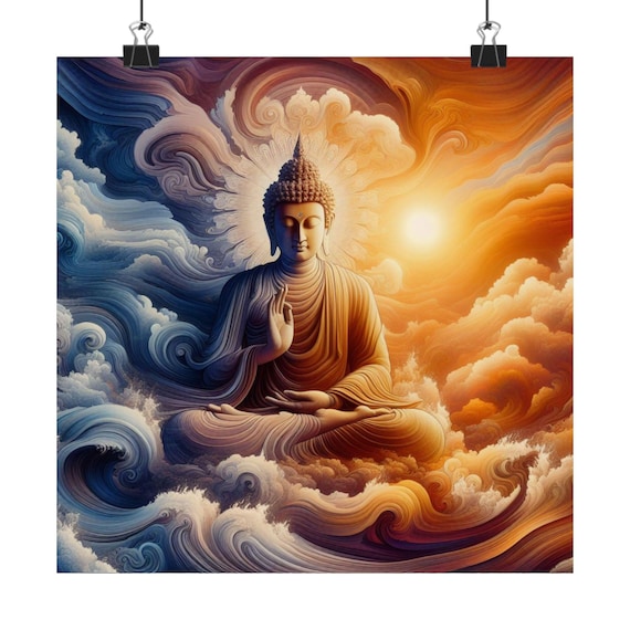 Matte Poster Heart Work:  Buddha in the Primordial Wind of Awakening