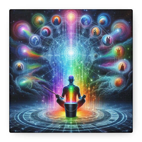Rainbow Purge: Ayahuasca Illumination Canvas Gallery Wraps, Enlightenment, Purification