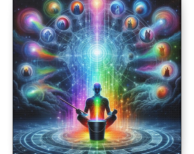 Rainbow Purge: Ayahuasca Illumination Canvas Gallery Wraps, Enlightenment, Purification