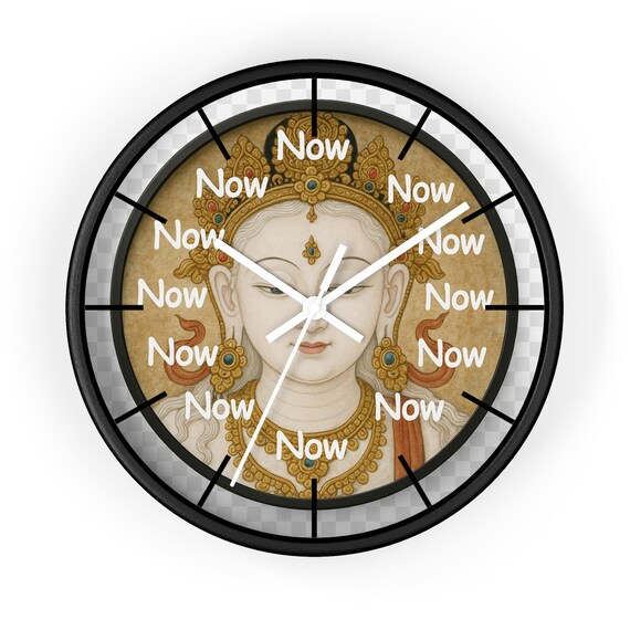 Buddha Now Wall Clock | Mindfulness Meditation Decor