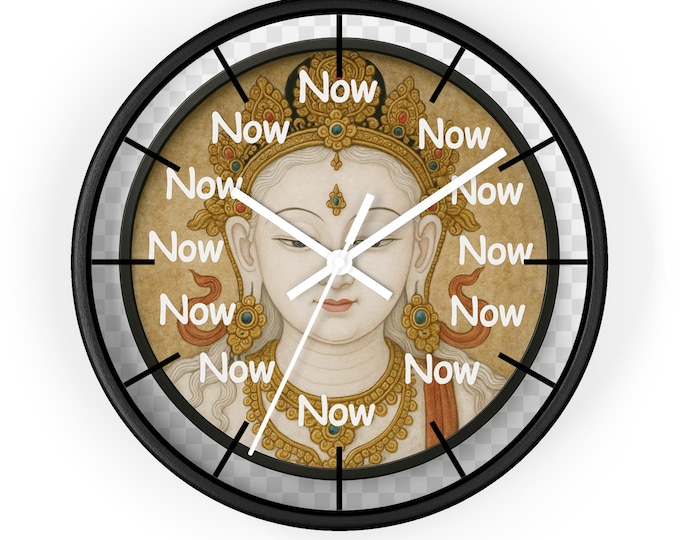 Buddha Now Wall Clock | Mindfulness Meditation Decor