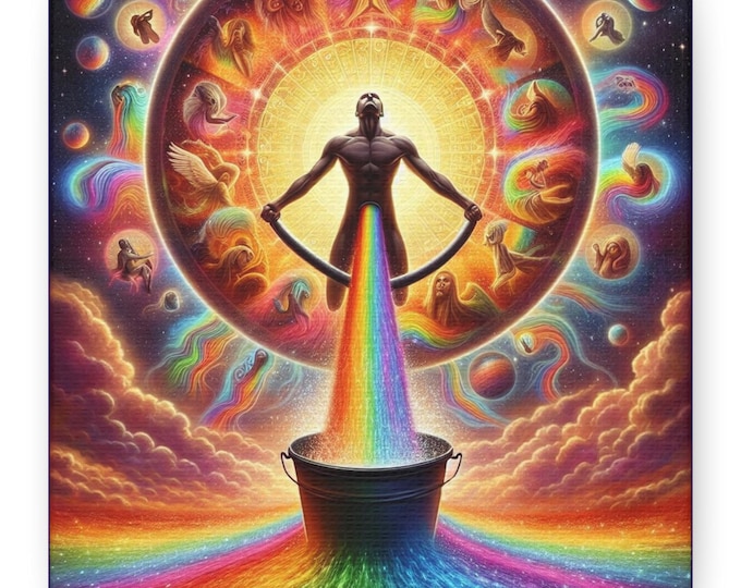 Rainbow Purge: Ayahuasca Illumination Canvas Gallery Wraps, Enlightenment Realization