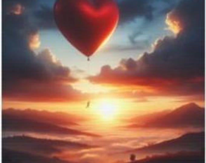 Heart Balloon Sunset Canvas