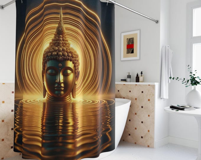 Meditative Buddha Shower Curtain | Spiritual Home Decor