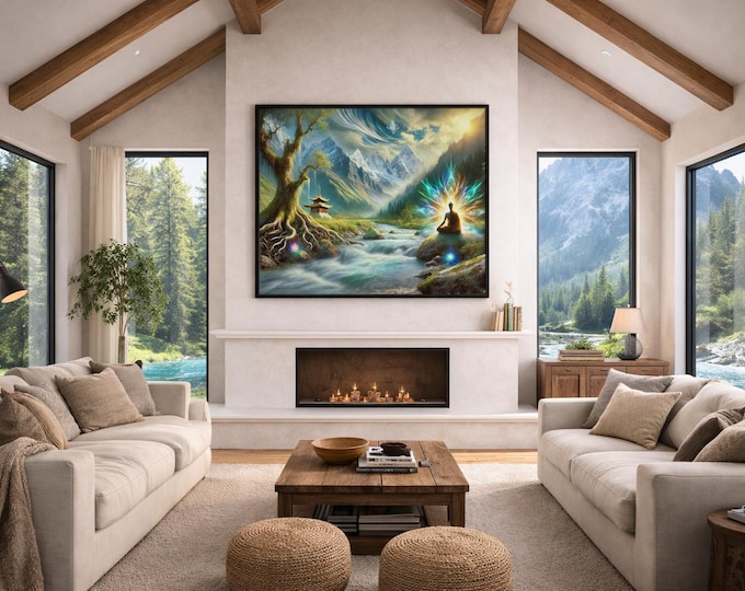 Drala: Where Form Reveals the Formless Aluminum Composite Panel | Mountain River Zen Artwork