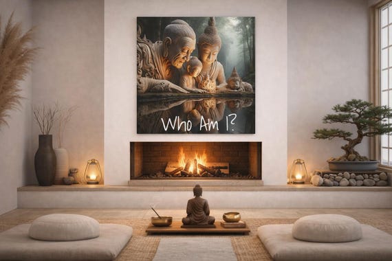 Buddha Family Canvas Art: Spiritual Home Decor