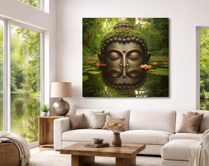 Buddha Reflection Canvas Art: Spiritual Serenity