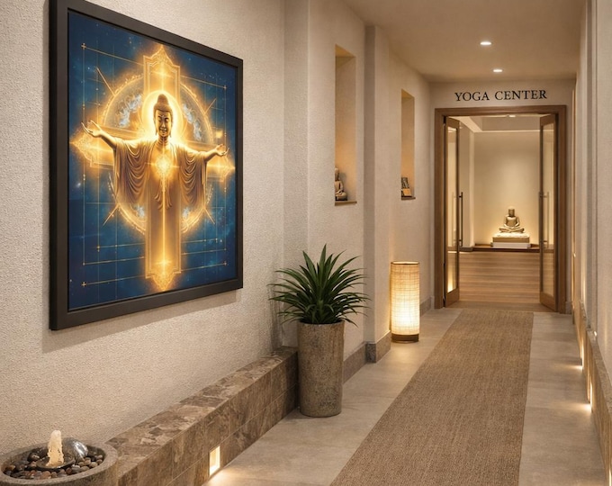 Framed Heart Work:  Absolute and Relative, Golden Buddha of Cosmic Light