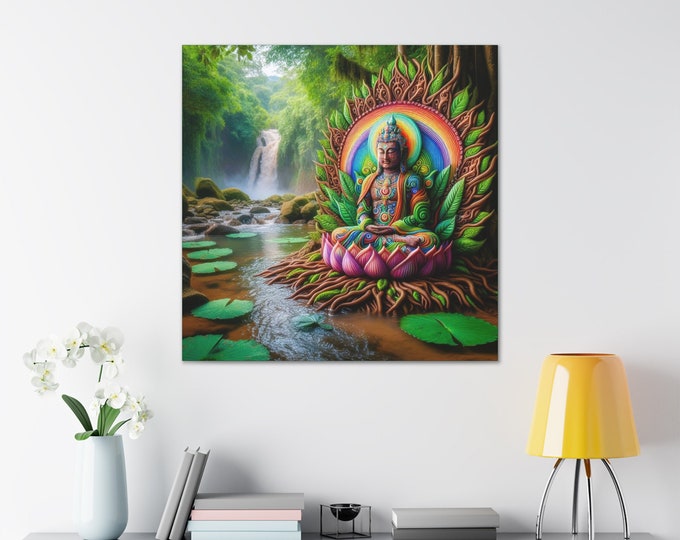 Lotus Buddha Canvas Art: Spiritual Home Decor