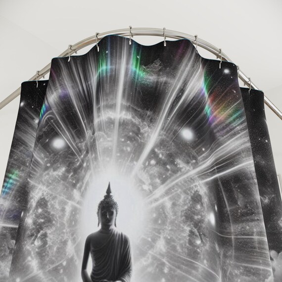 Spiritual Buddha Shower Curtain | Sacred Geometry Home Decor
