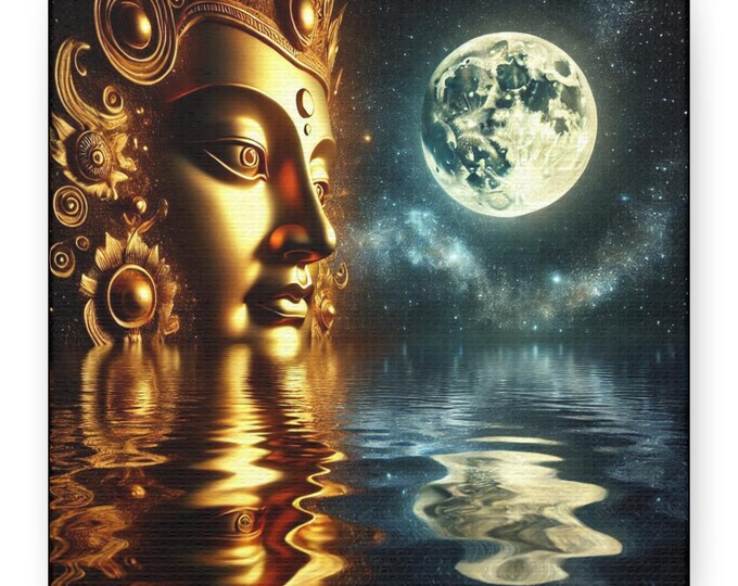 Golden Buddha Canvas Art: Spiritual Zen Decor