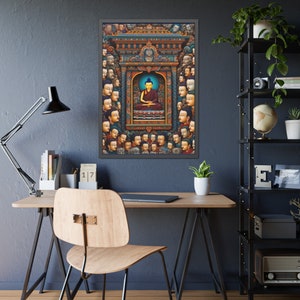 Mantra della coscienza Poster di carta incorniciati, Spazio sacro, Sala di meditazione, Altare, Illuminazione, Ispirazione, Devozionale, Spiritualità,