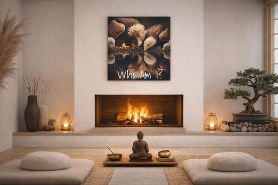 Eagle Canvas Art: 'Who Am I?' Spiritual Home Decor