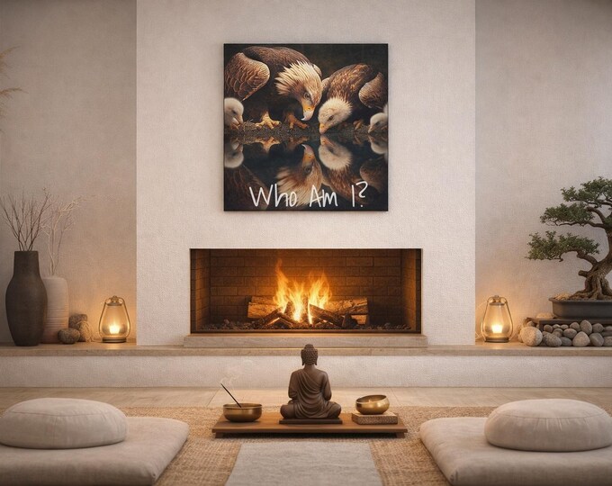 Eagle Canvas Art: 'Who Am I?' Spiritual Home Decor