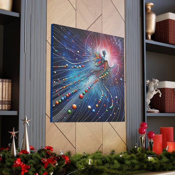 Indra's Net Canvas Art: Interconnectedness of Reality, Spiritual Home Decor