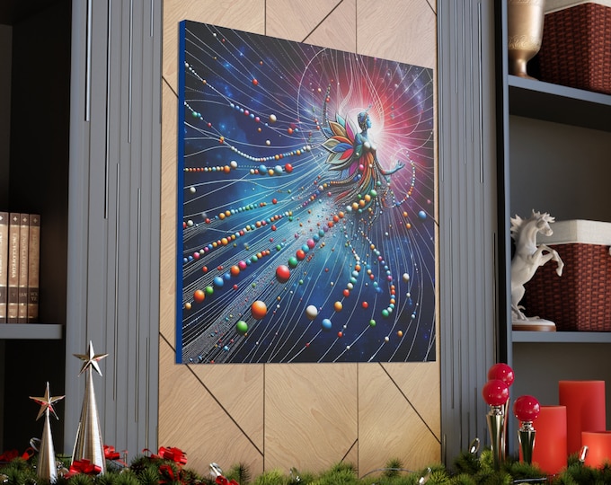 Indra's Net Canvas Art: Interconnectedness of Reality, Spiritual Home Decor