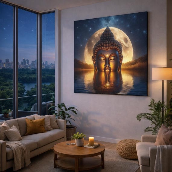 Golden Buddha Sacred Art Matte Canvas Wall Decor | Spiritual Enlightenment