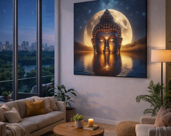 Golden Buddha Sacred Art Matte Canvas Wall Decor | Spiritual Enlightenment