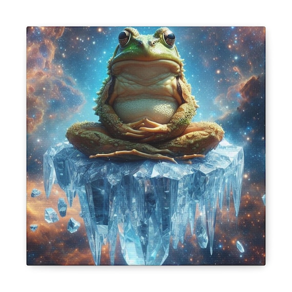 Spiritual Bufo Frog on Crystal Canvas Art - Symbol of Transformation and Enlightenment #PemaVajraDesigns