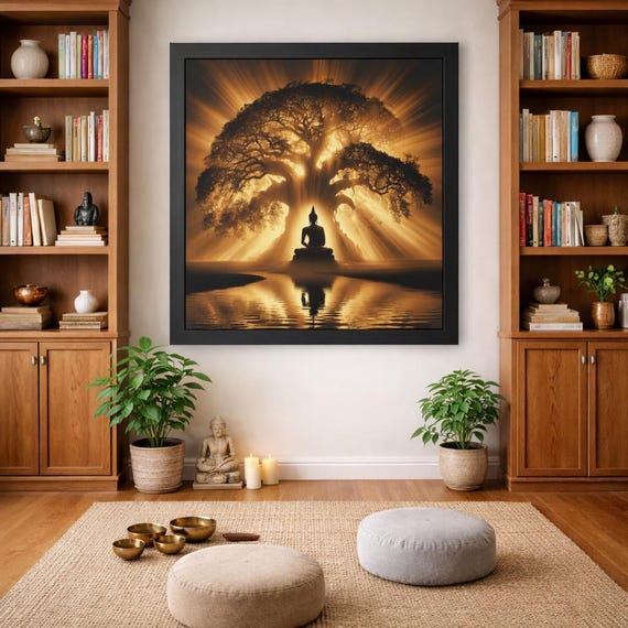 Framed Heart Work:  Buddhas Enlightenment Beneath the Sacred Tree