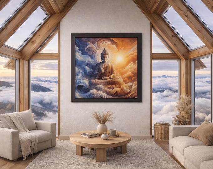 Buddha Canvas Art: Primordial Wind Spiritual Home Decor