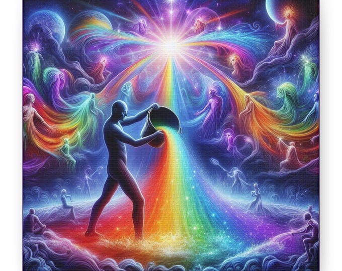 Rainbow Purge: Ayahuasca Illumination Canvas Gallery Wraps
