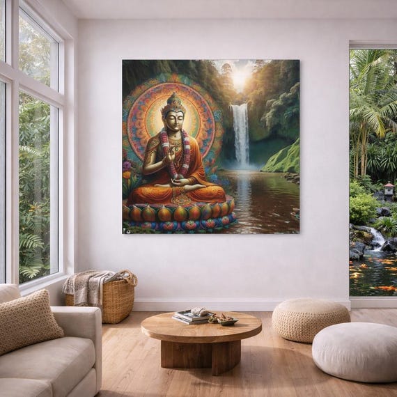 Ayahuasca Inspired Buddhist Canvas Gallery Wraps