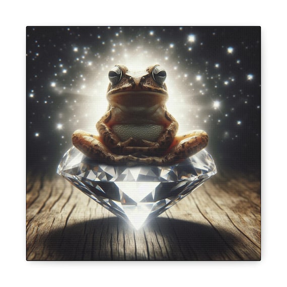 Spiritual Bufo Frog on Crystal Canvas Art - Symbol of Transformation and Enlightenment #PemaVajraDesigns
