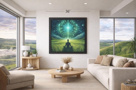 Framed Heart Work:  Meditation in Green Field, Cosmic Mandala of Nature