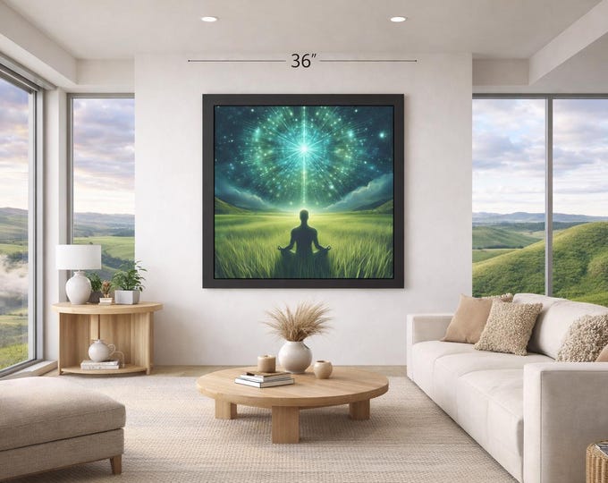 Framed Heart Work:  Meditation in Green Field, Cosmic Mandala of Nature