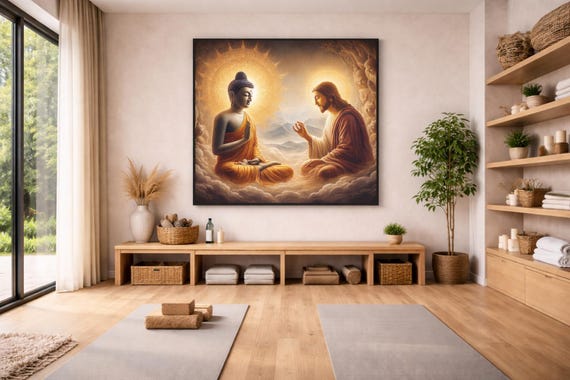 Buddha and Jesus Communing