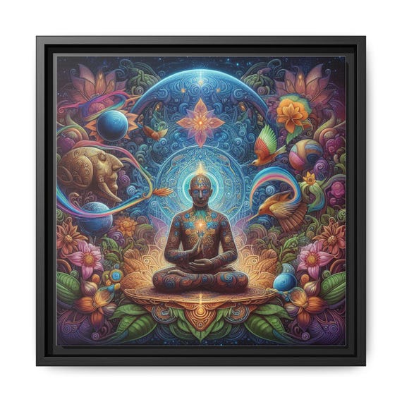 Ayahuasca Plant Medicine Dzogchen Art Matte Canvas, Framed