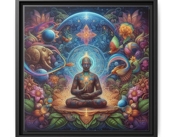Ayahuasca Plant Medicine Dzogchen Art Matte Canvas, Framed