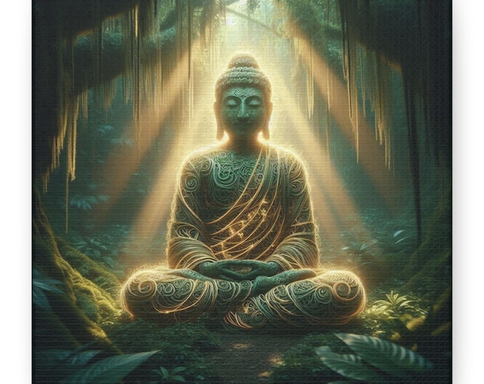 Radiant Buddha Canvas Art, Meditation Decor