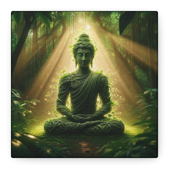 Radiant Buddha Canvas Art, Meditation Decor